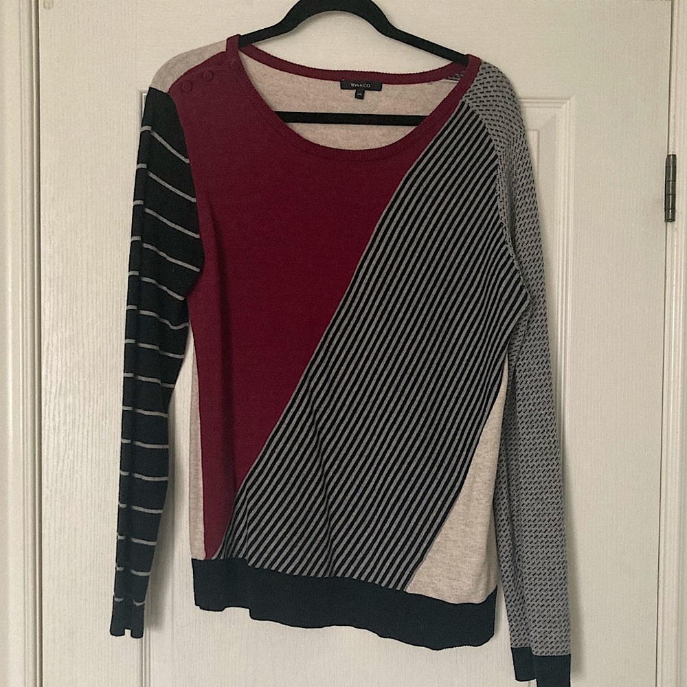 RW mixed print sweater